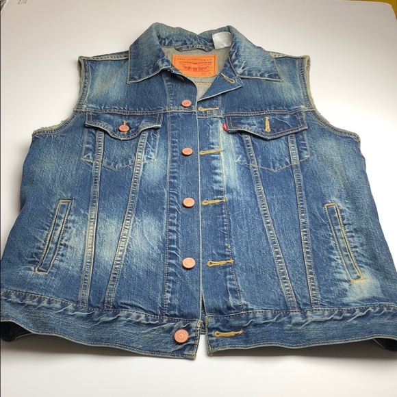 levi's trucker vest mens